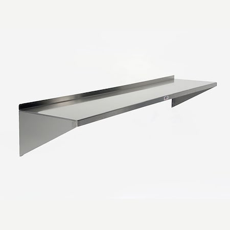 72Wide X 10 Deep Stainless Steel Wall Shelf W/ 3 Supports